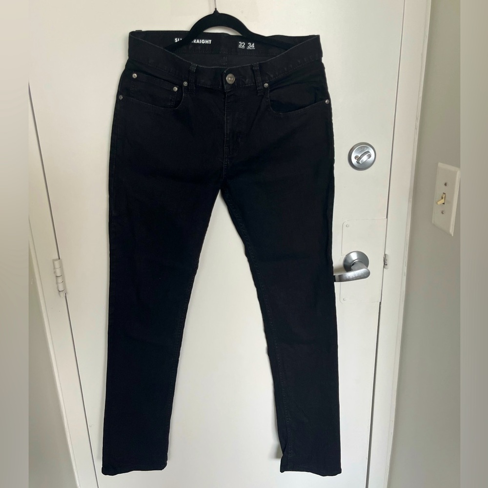 men’s black jeans straight